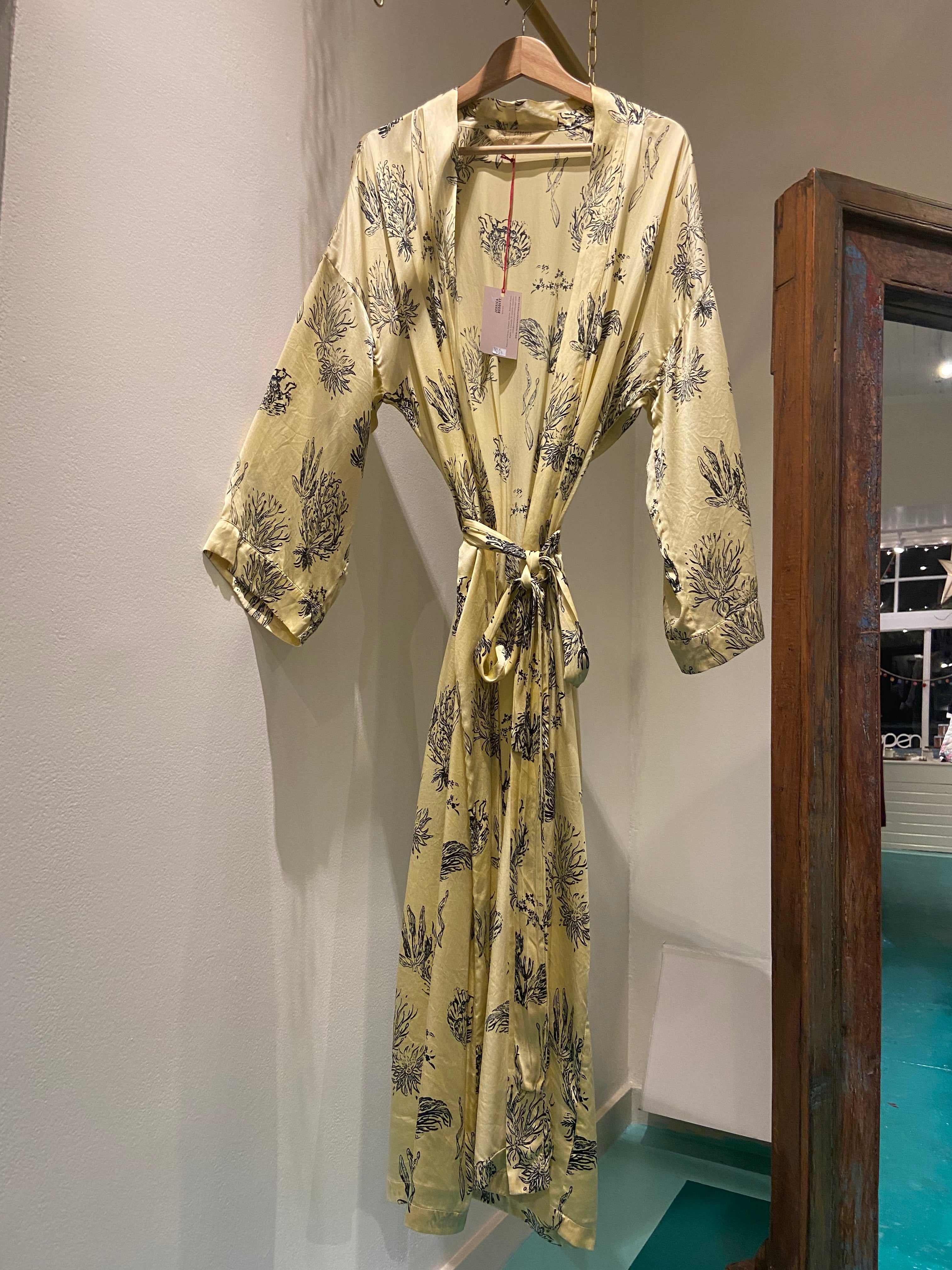Siren Seaweed Silk Charmeuse Robe